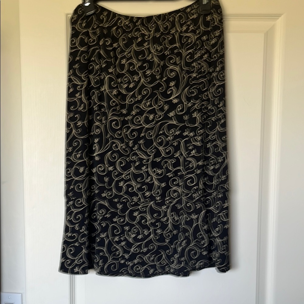Hearts of Palm Black Cream Embellished A-Line Skirt - Picture 1 of 5
